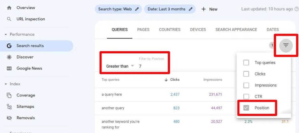 gsc nearly there keywords