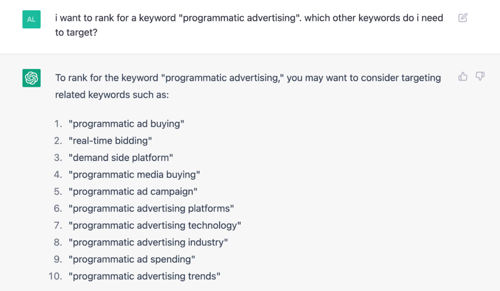 chat gpt keyword research