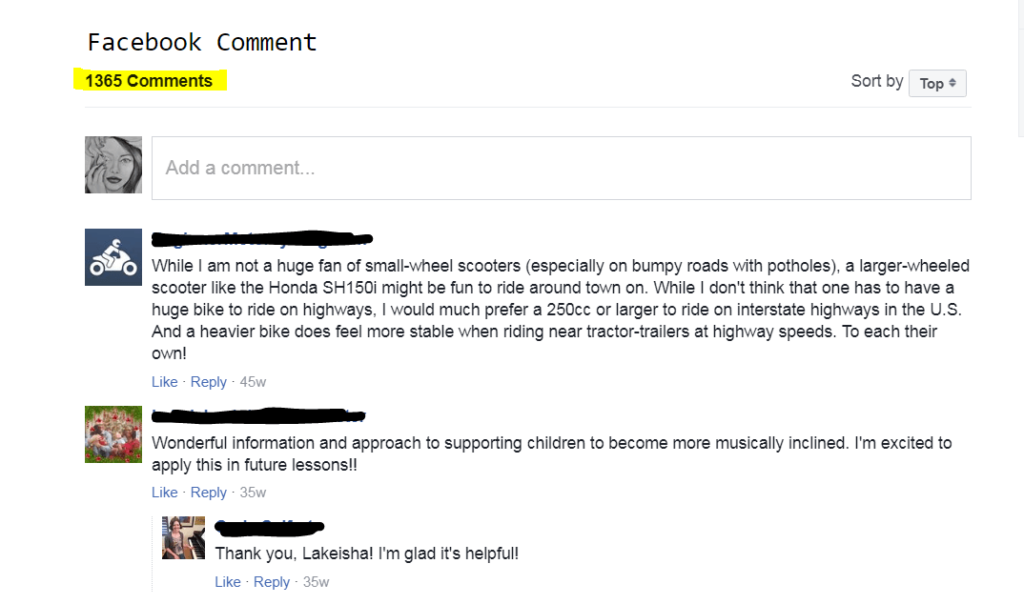 facebook comments plugin