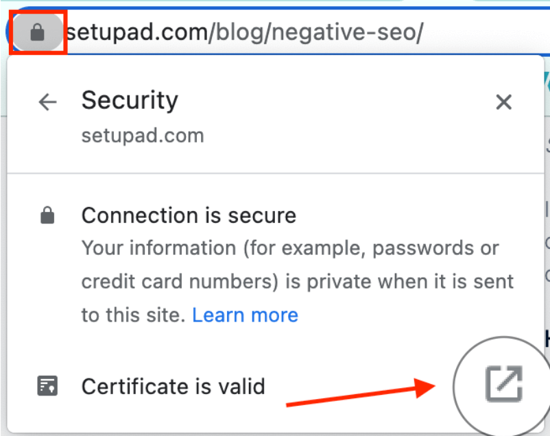 SSL padlock