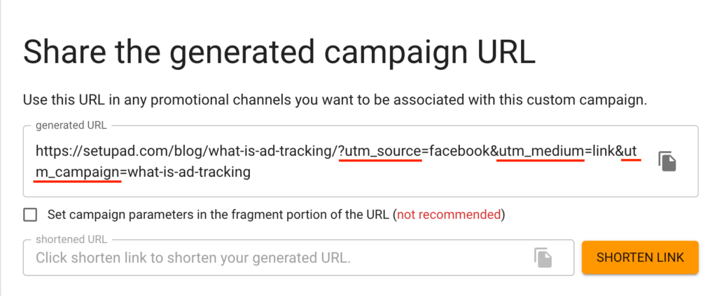 UTM parameters example